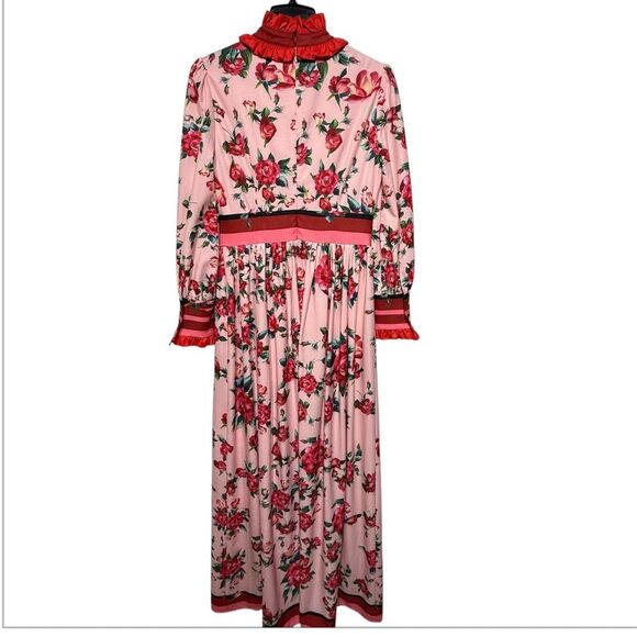 Comino Couture London Let’s Split Pink Floral Long Sleeve Maxi Dress 6 NWT - Picture 9 of 16